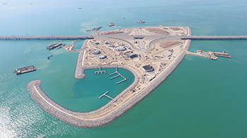 The project also involved the construction of two artificial islands.