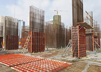 Paschal formwork in use at Burj Kadi tower project in Juffair.