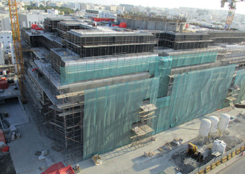 The hospital project is now in the final stages of construction.