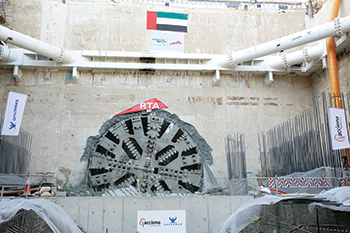 A TBM working on the Dubai Metro Route 2020.