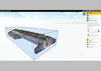 Defining the area of interest for downloading the 3D data from Webshare Cloud.