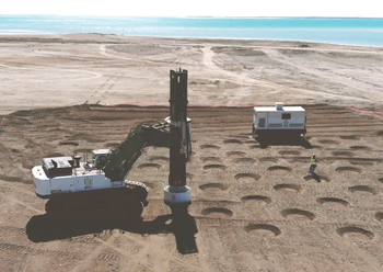 Compaction work in progress at the Red Sea site.