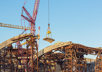 Installation of the shell cassettes is under way for the roof of the new terminal.