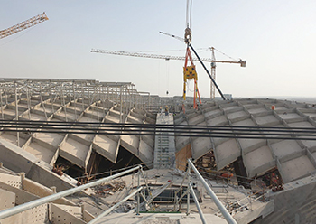 The shells will cover an area of 282,179 sq m to form the massive domes of the terminal.