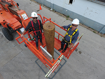 Lombardi Lift can be configured into (from left) L- and U-shapes or even surround a vertical structure to provide 360-degree accessibility.