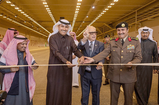 Inzerillo with Saudi officials at the opening of the Western Ring Road Tunnel last month.