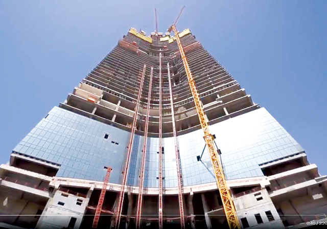 About one-third of the superstructure works have been completed on the Jeddah Tower.