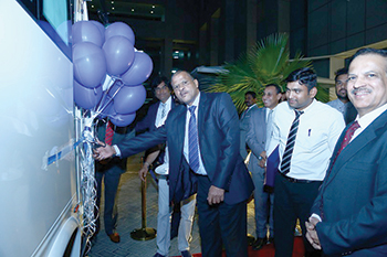 Ashok Leyland officials at the launch of the Oyster 2018 model in Saudi Arabia